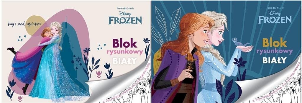 BLOK RYSUNKOIWY BIAŁY A4/20k. z pierwszą stronę do kolorowania FROZEN