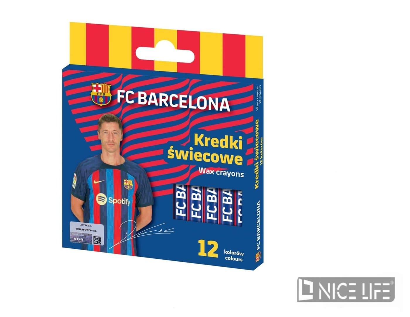 Kredki świecowe okrągłe FC Barcelona 12 kolorów