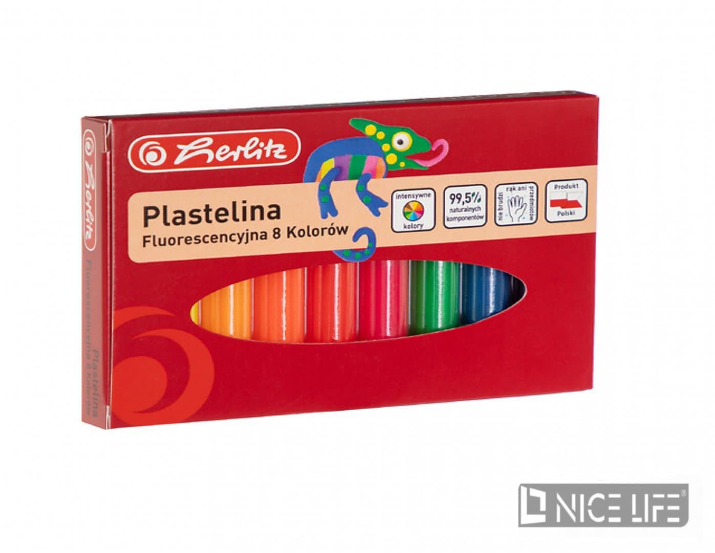Plastelina Herlitz fluorescencyjna 8 kolorów