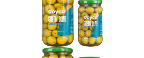 DOYCA Zielone oliwki koktajlowe 141–160, 660 ml