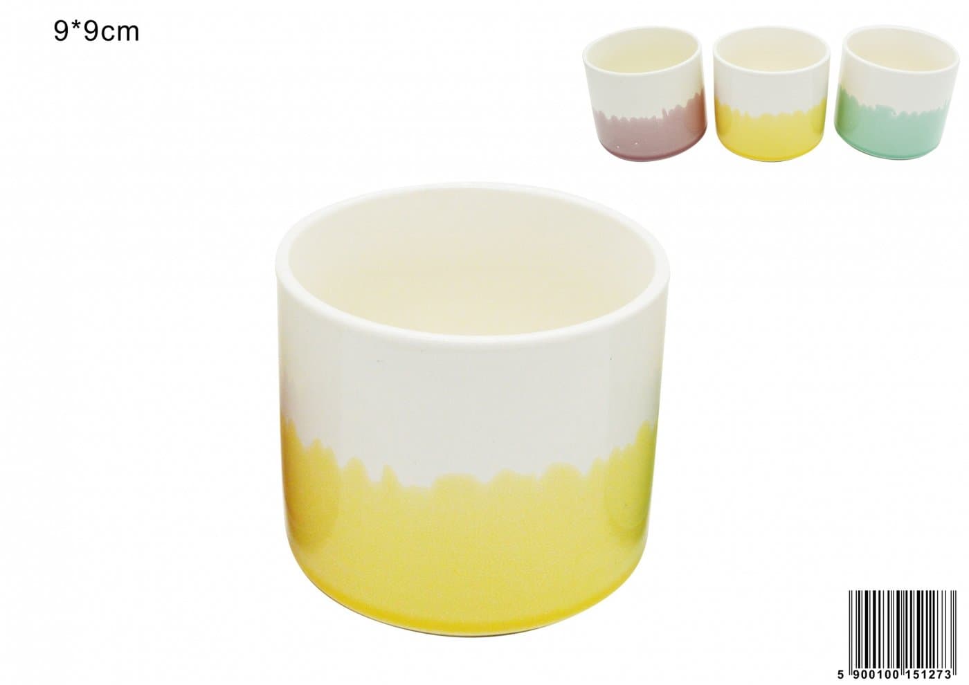 Kubek ceramiczny bez ucha różowy, żółty lub zielony