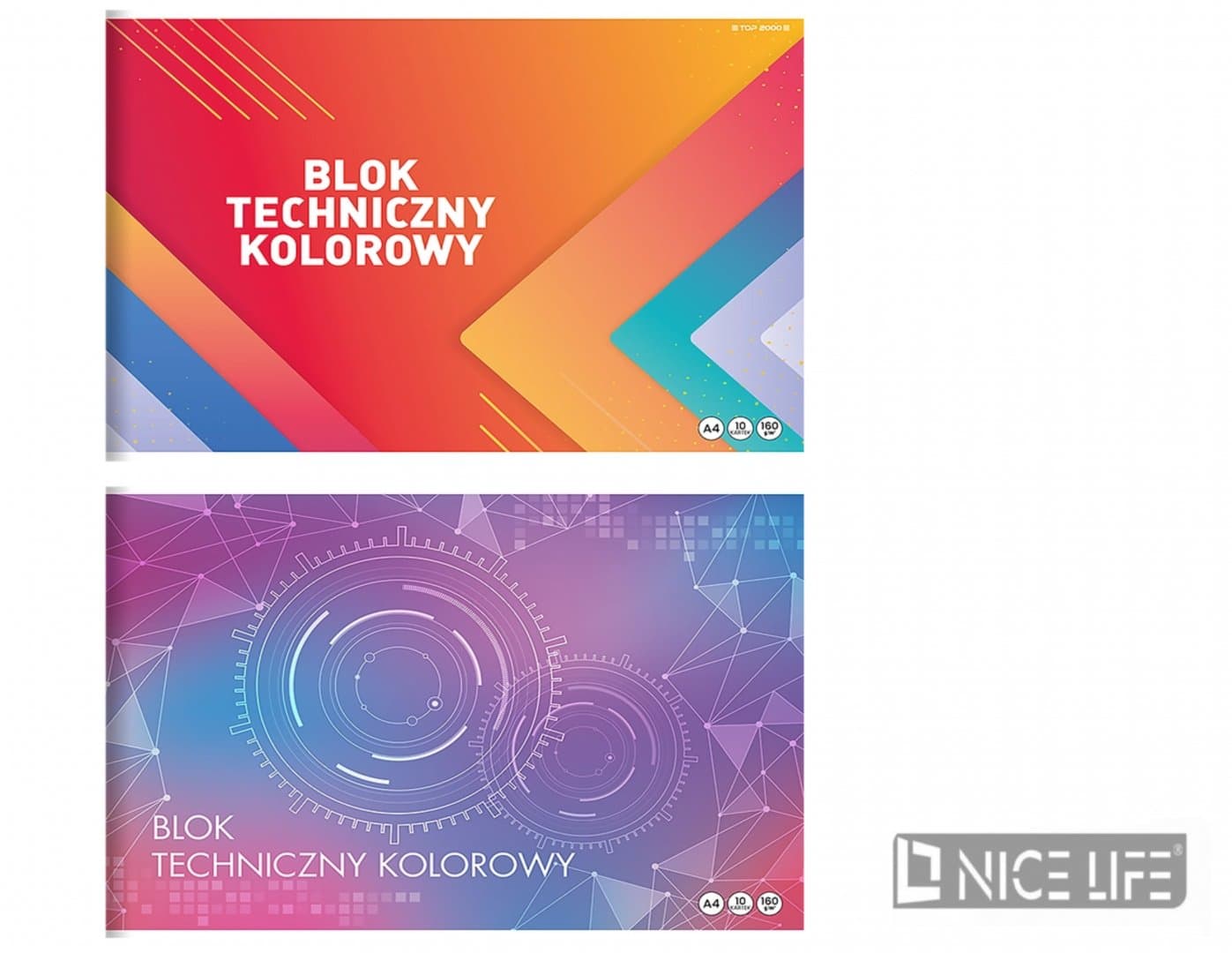 Blok techniczny kolorowy Top 2000 Basic A4/10k