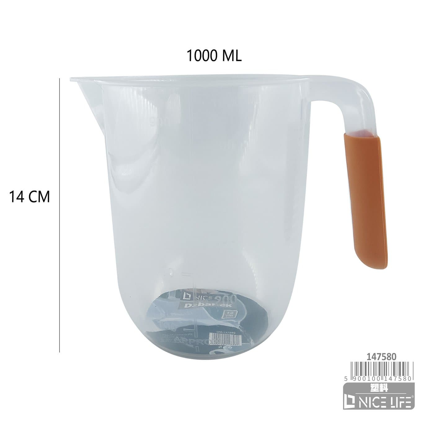 Dzbanek plastikowy półprzezroczysty 1000 ml
