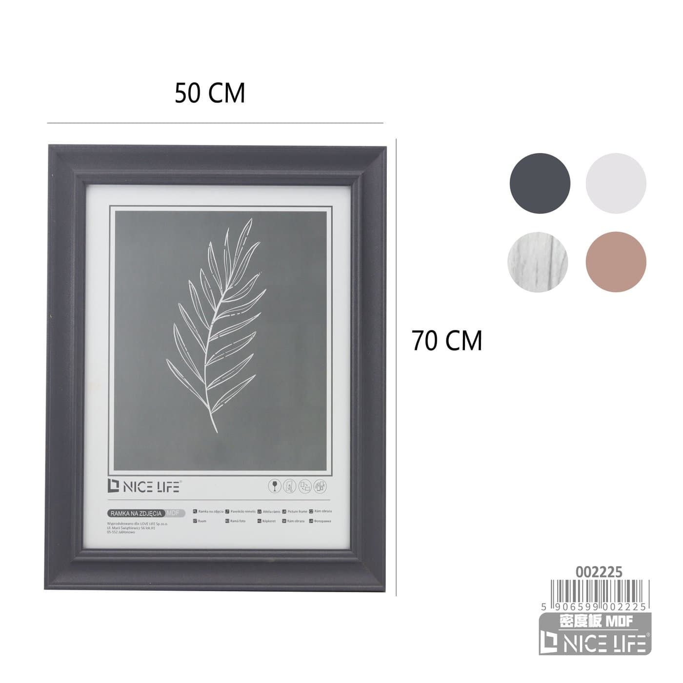 Ramka na fotografie w wariantach grafitowym i białym