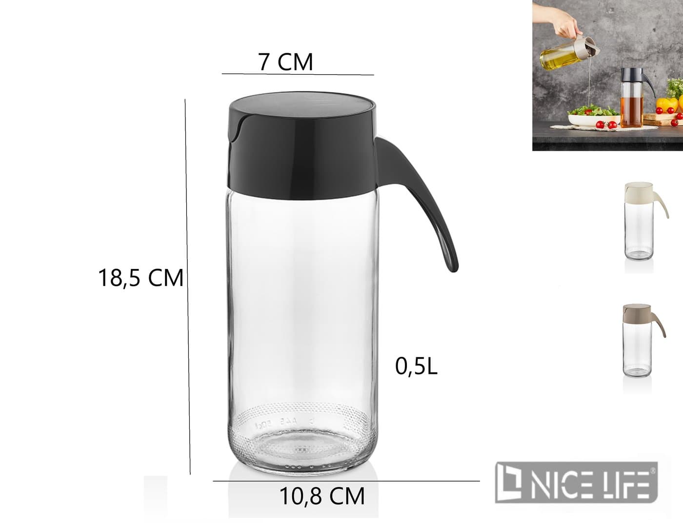 Dozownik na oliwę i ocet 0,5 L C-00413