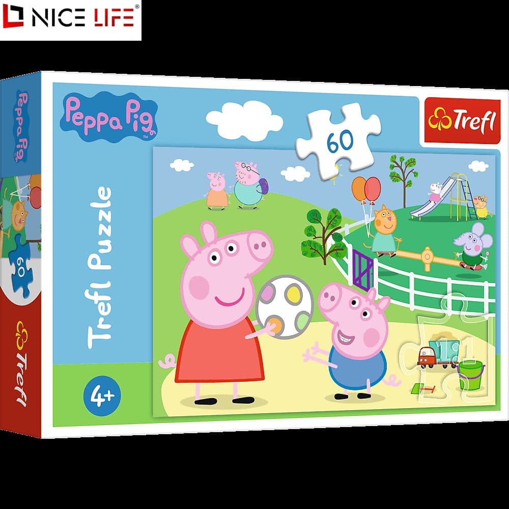 Puzzle 60 - Zabawy w gronie przyjaciół, Peppa