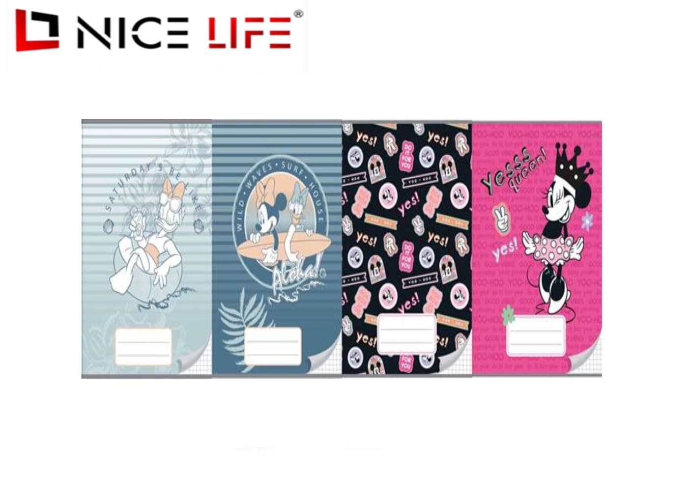 Zeszyt A5/32k kratka Minnie Mouse i Daisy, motyw surf