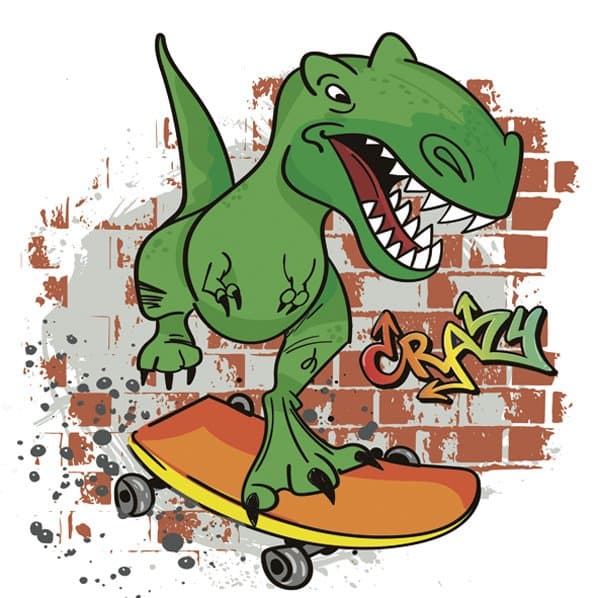 Serwetki papierowe z dinozaurem na deskorolce