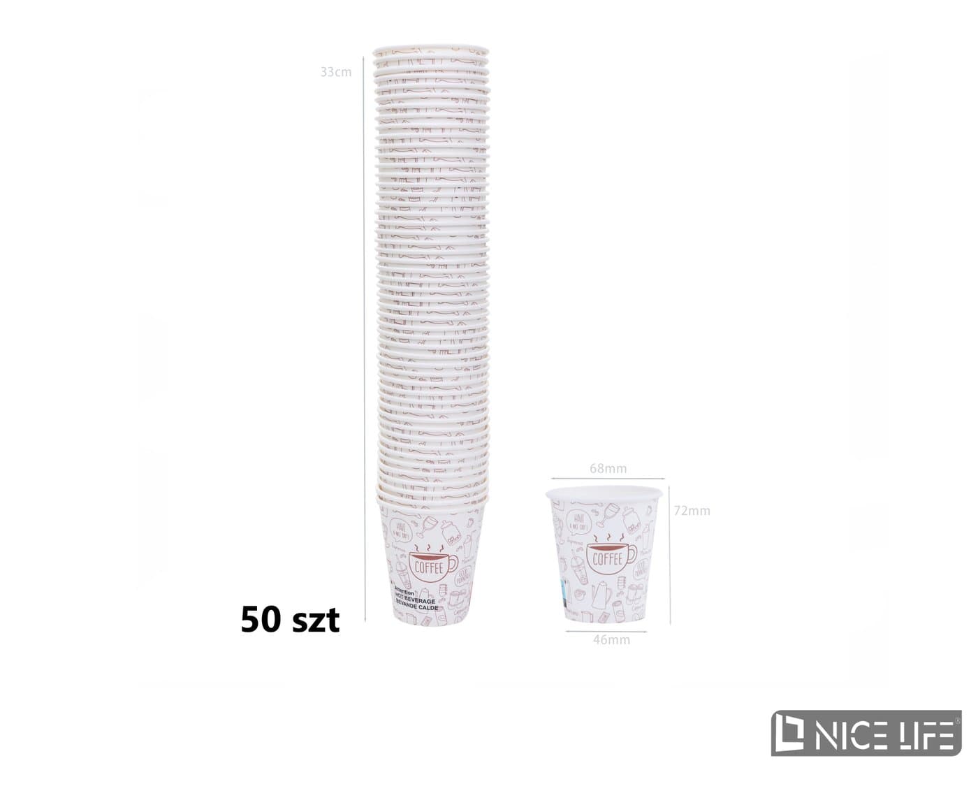 Kubeczki papieowe 150 ml (50 szt) - CAFFE KIKO