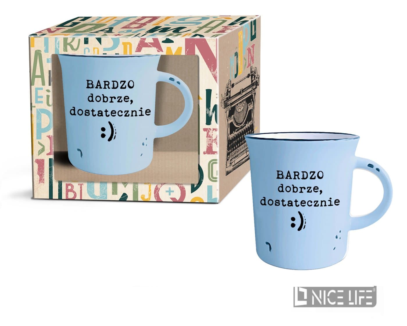 Kubek garnuszek Retro Druk 320 ml – Bardzo dobrze, dostatecznie :)