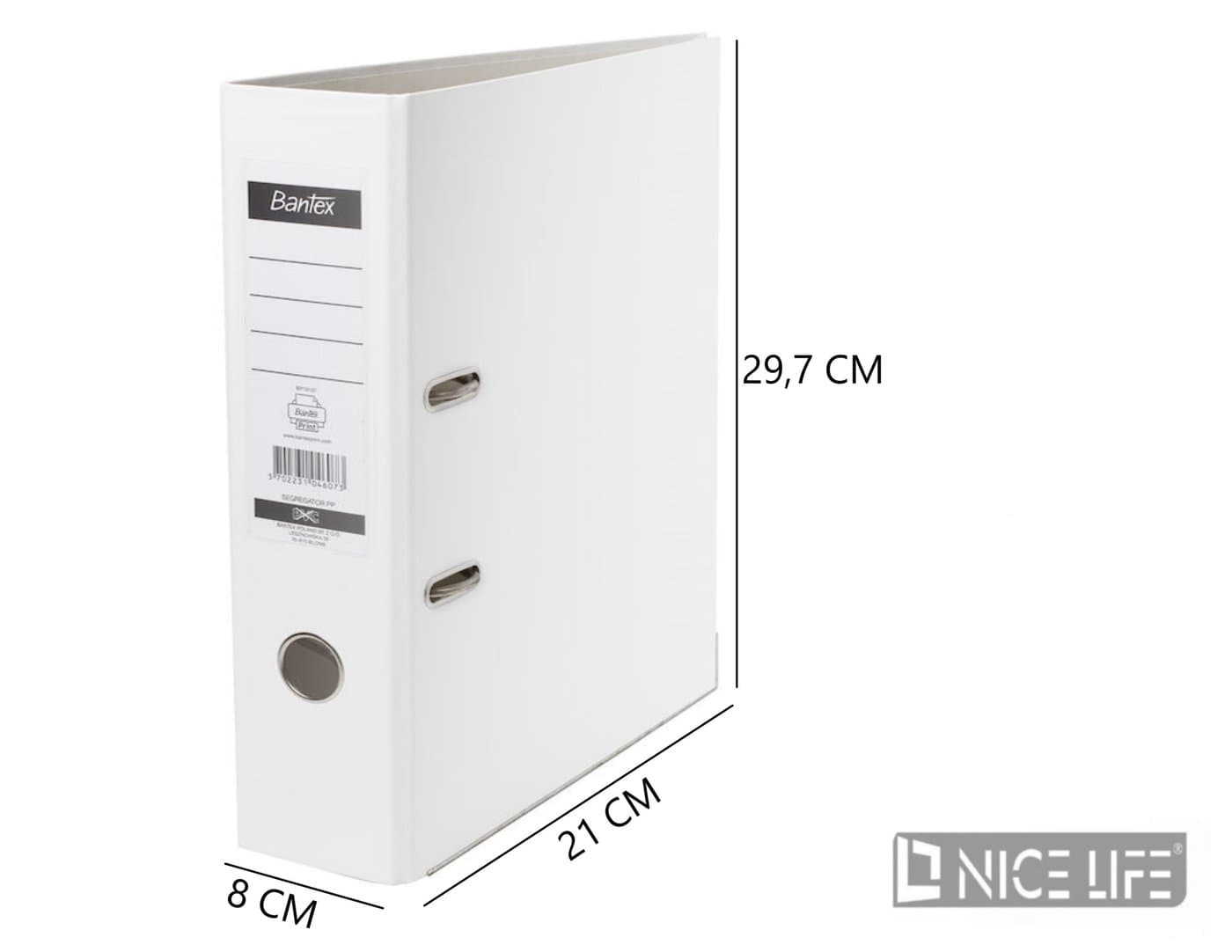 Segregator szynowy XXL A4/8 cm biały