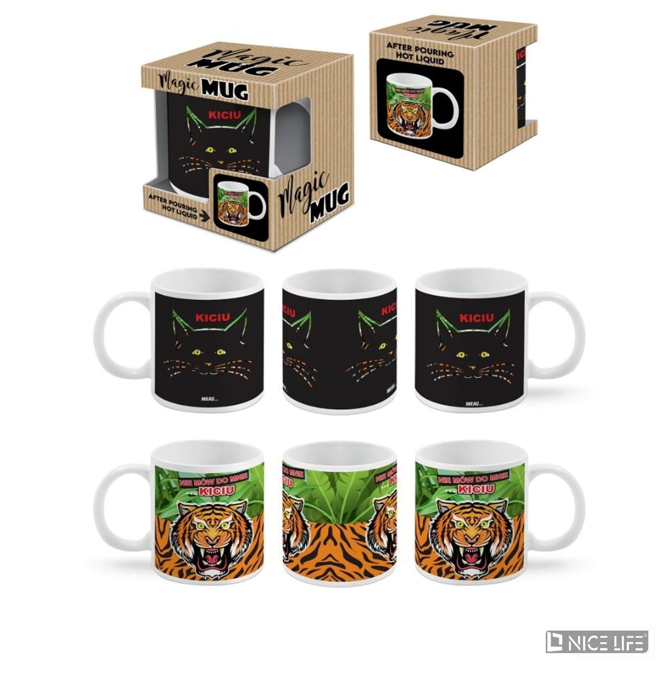 Kubek magiczny 300 ml – Kot i tygrys