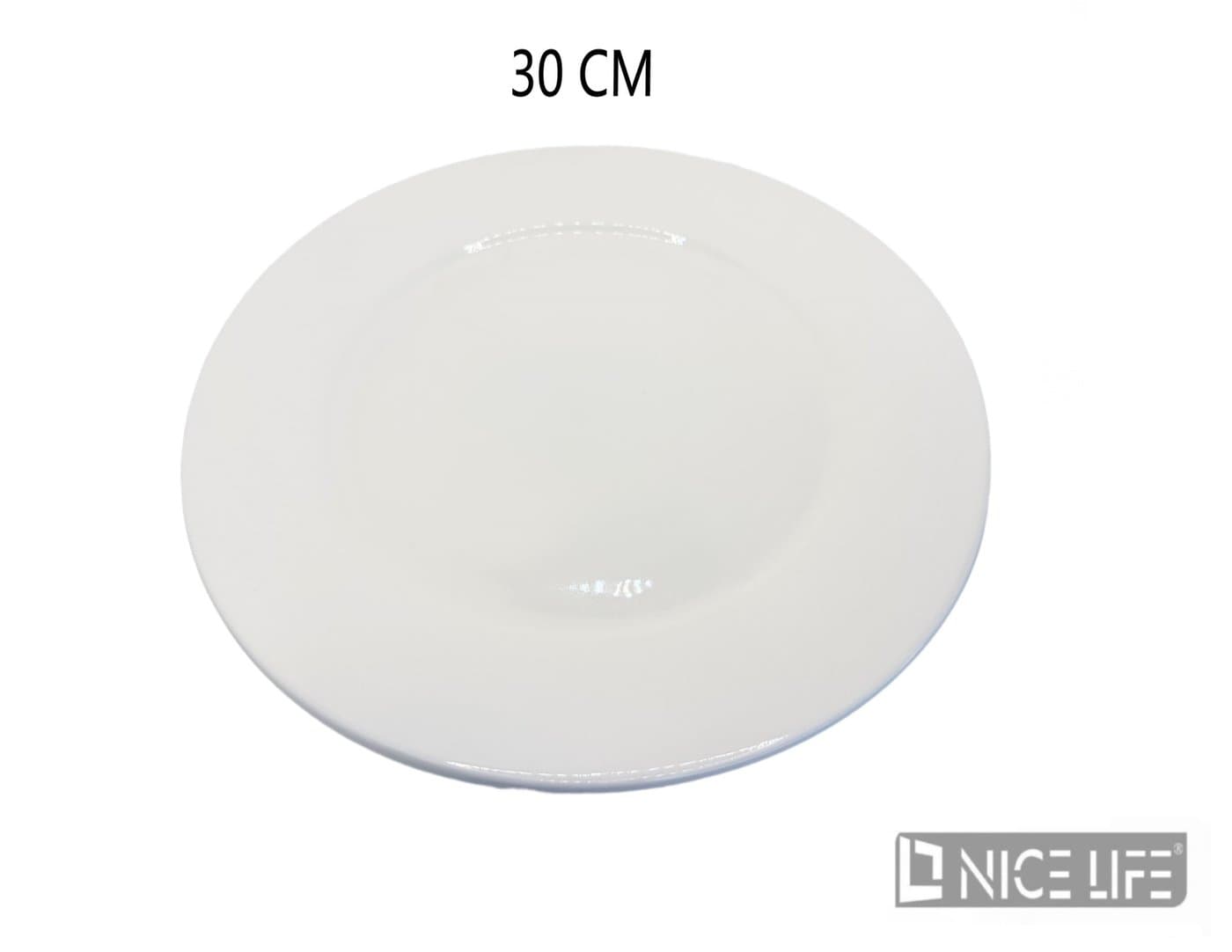 Talerz płaski ceramiczny biały gładki owalny do serwowania potraw