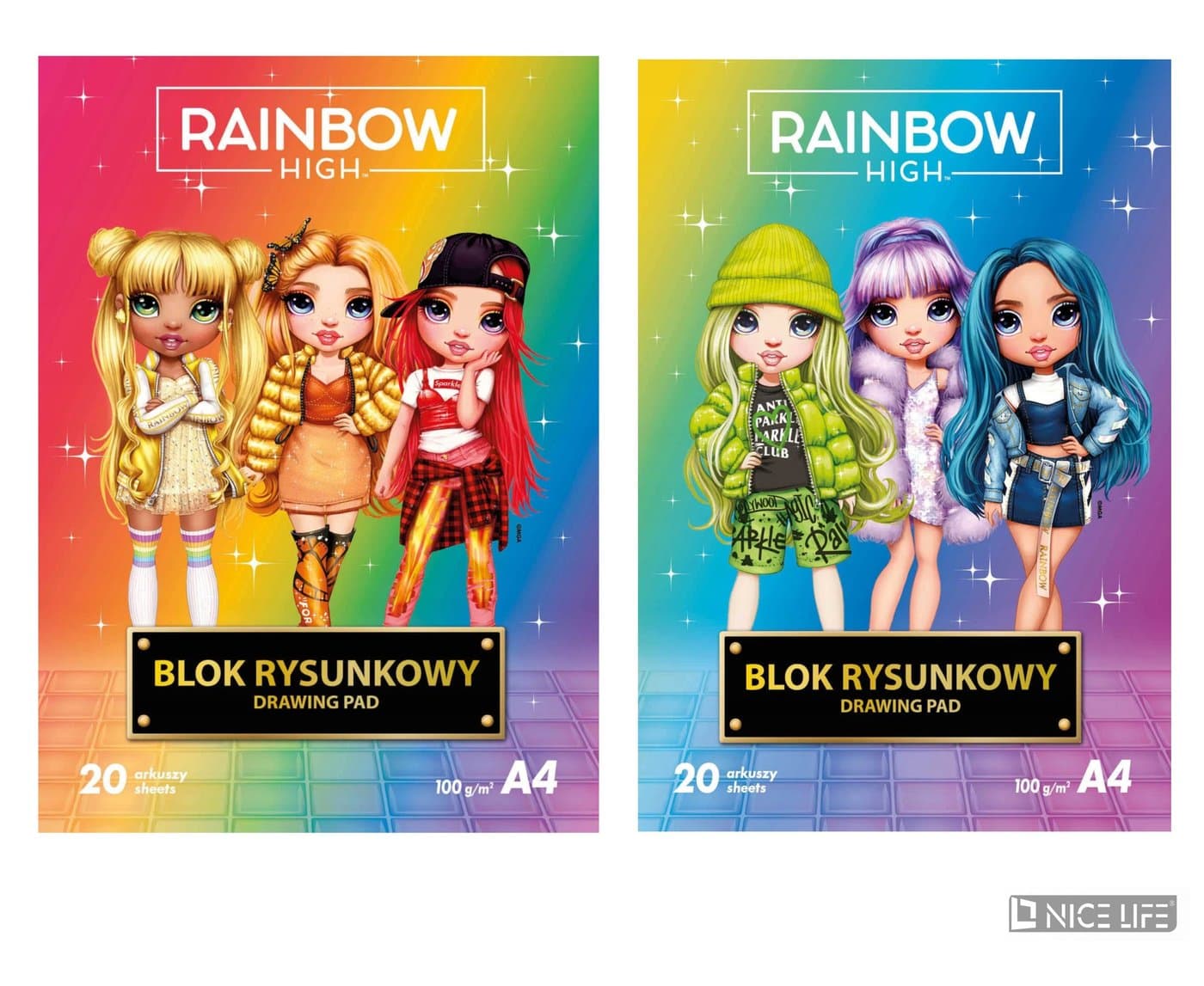 Blok rysunkowy A4/20k Rainbow High 100 g