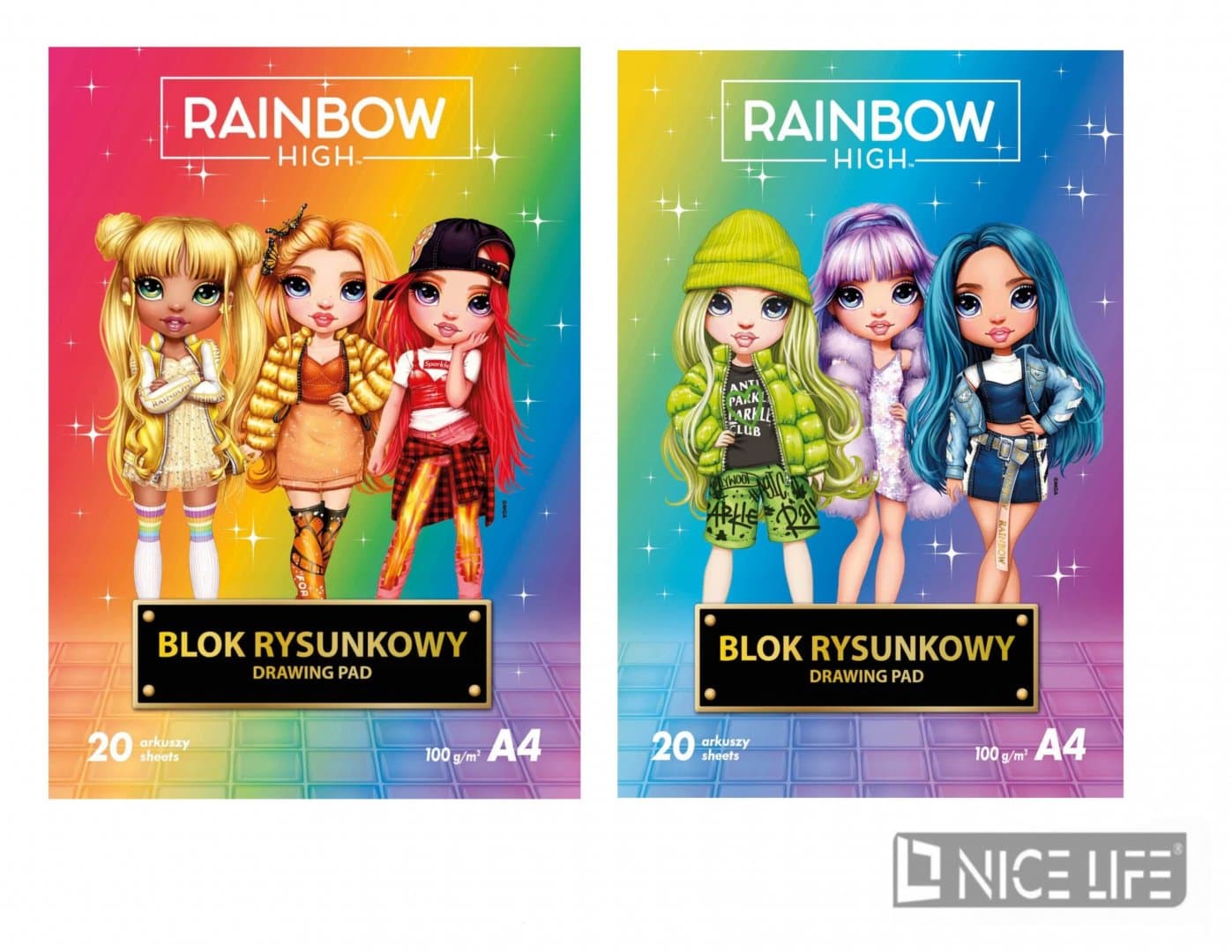 Blok rysunkowy A4/20k Rainbow High 100 g