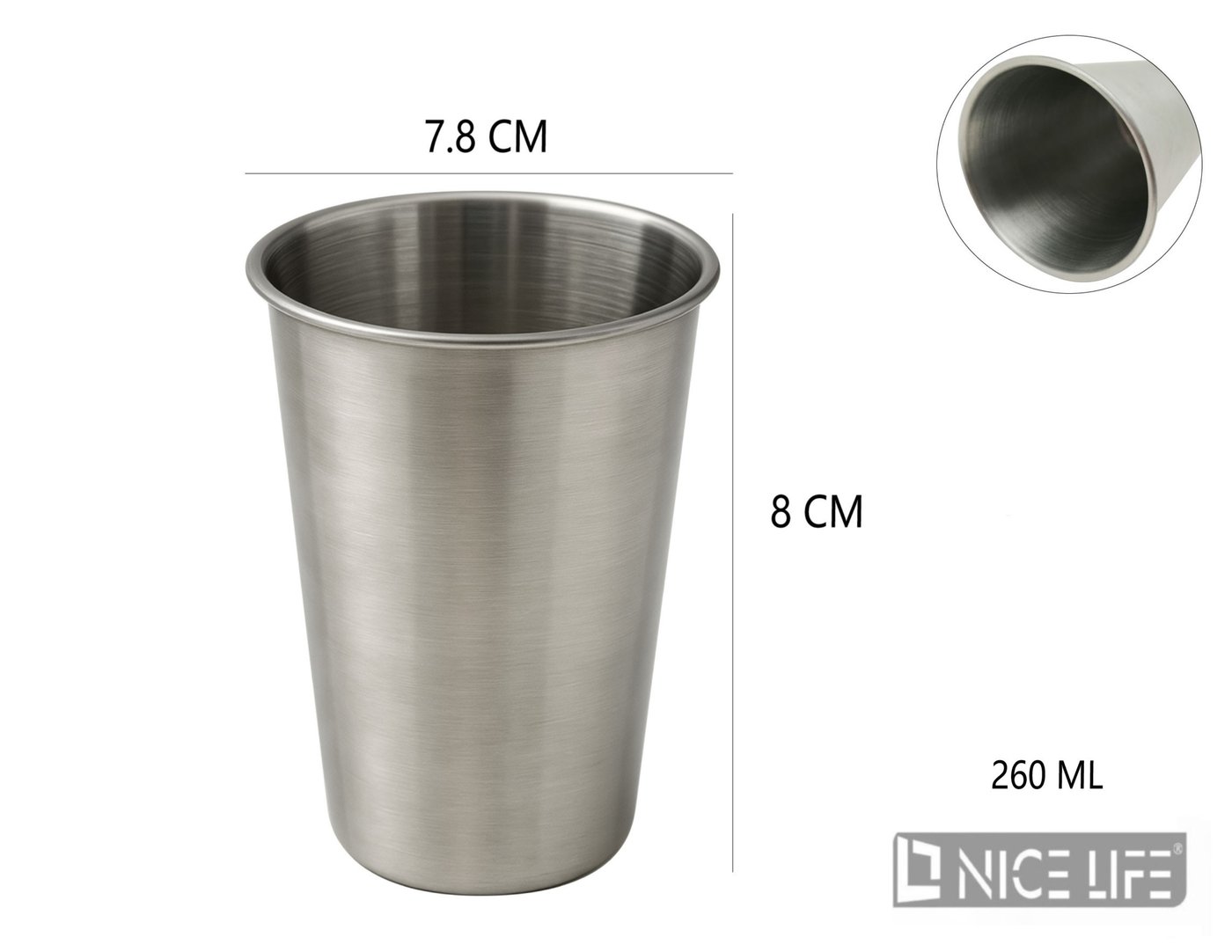 kufel do piwa ze stali nierdzewnej 260ml