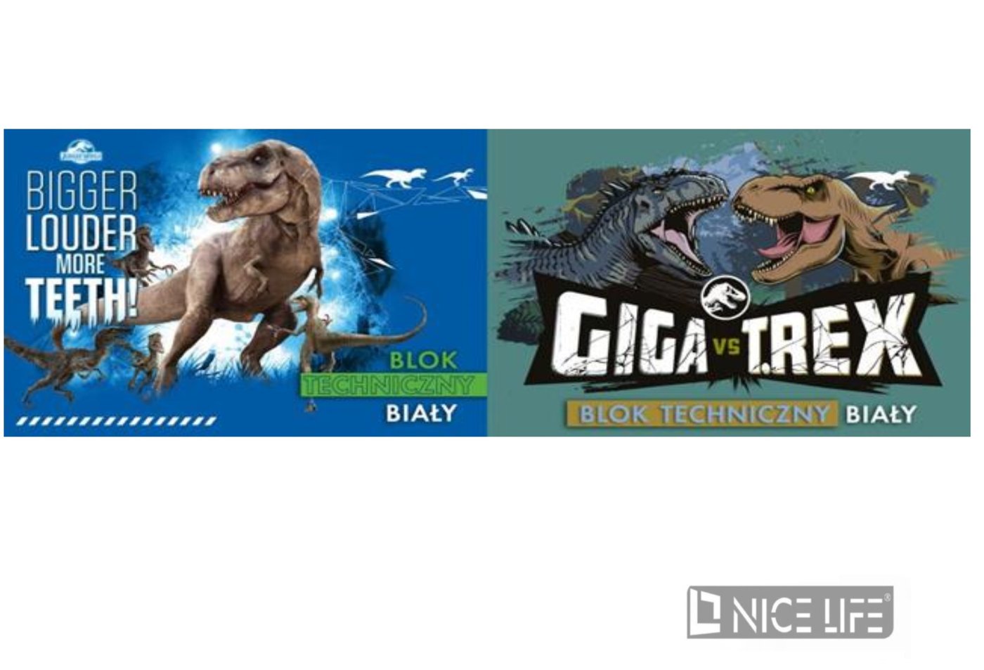 Blok techniczny biały A4/10k. - JURASSIC PARK
