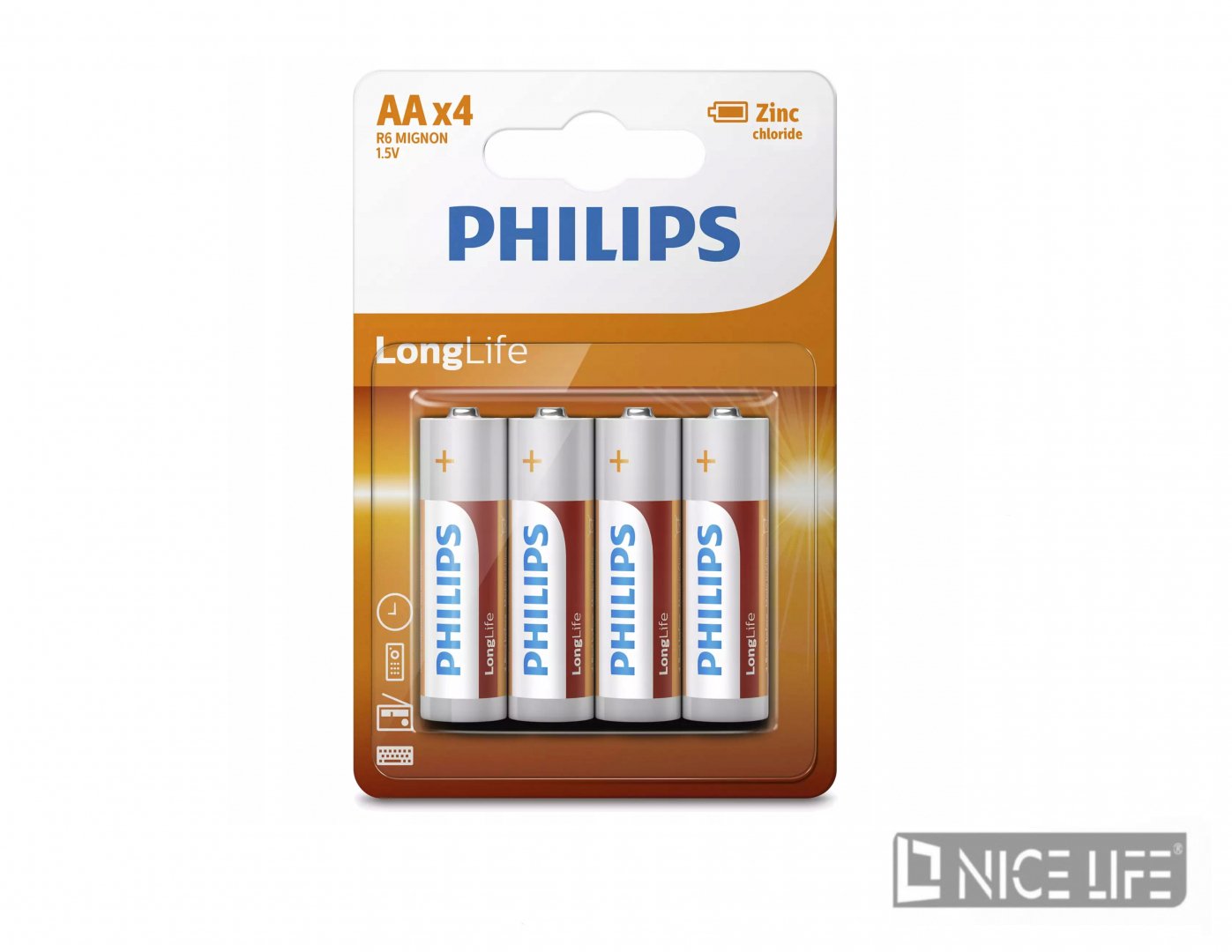 Baterie PHILIPS ZINC CHLORIDE R6 4BP AA