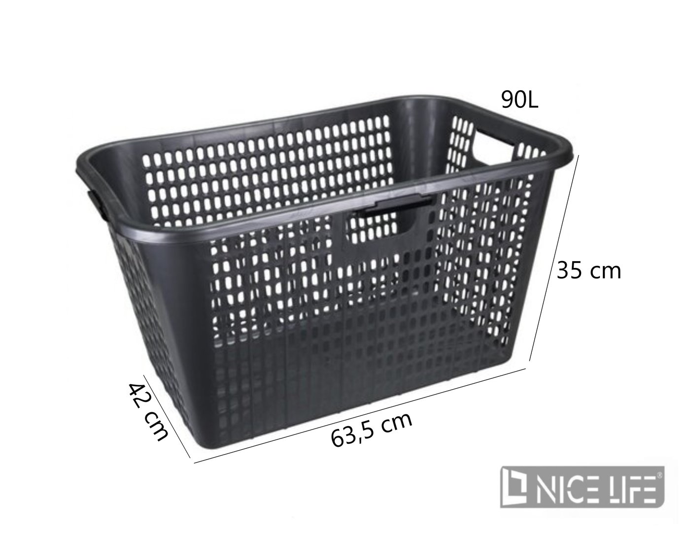 AGD Kosz na pranie 90L antracyt