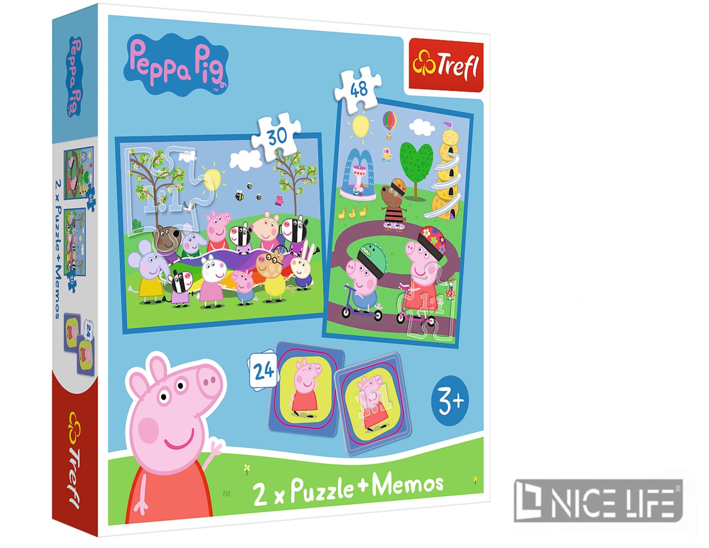 Puzzle - 2w1 memos - Radosne chwile z Świnką Peppą