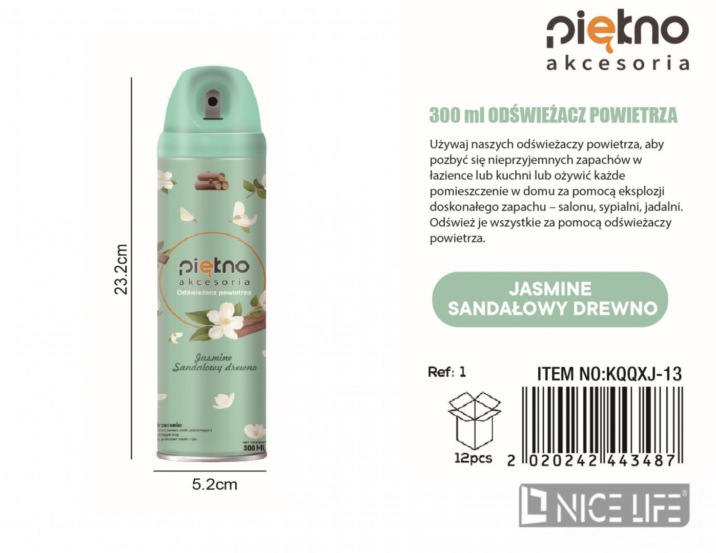 300ml Odświeżacz powietrza -Jasmine sandalowy drewno
