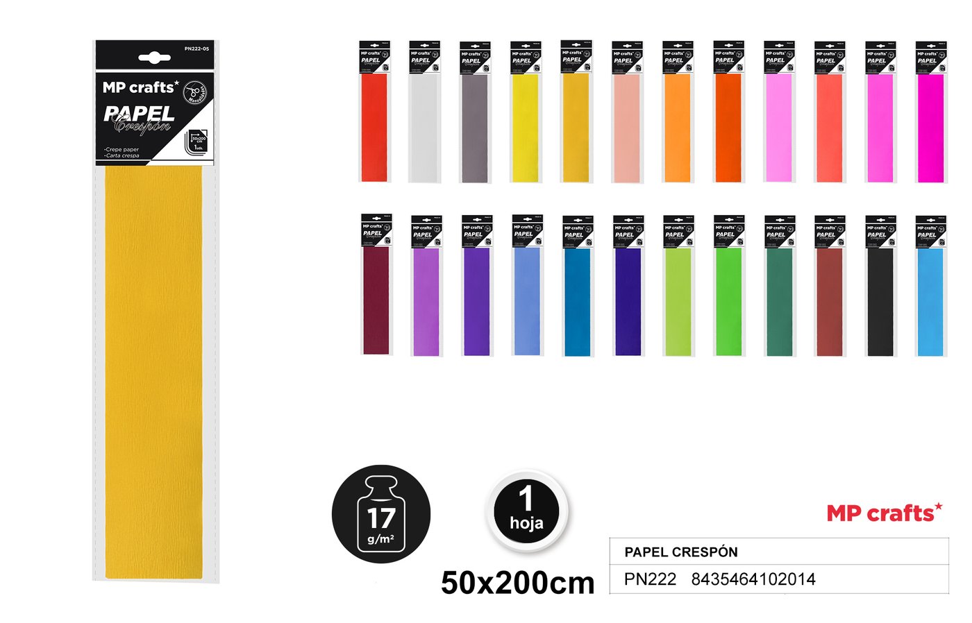 Bibuła karbowana 50X200CM 72sztopakowanie MIX MP