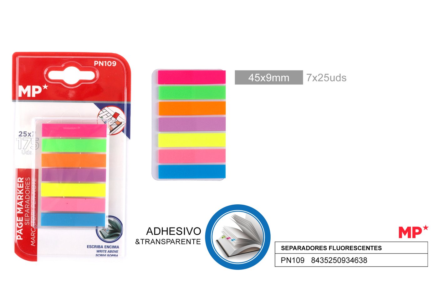 Notes kolorowy fluorescencyjny 45*9MM 7*25K MP