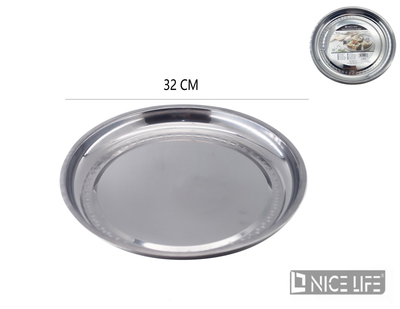 Taca metalowa okrągła 32 cm