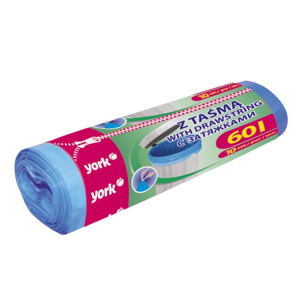 Worki na śmieci z taśmą 60L / 10 szt.
