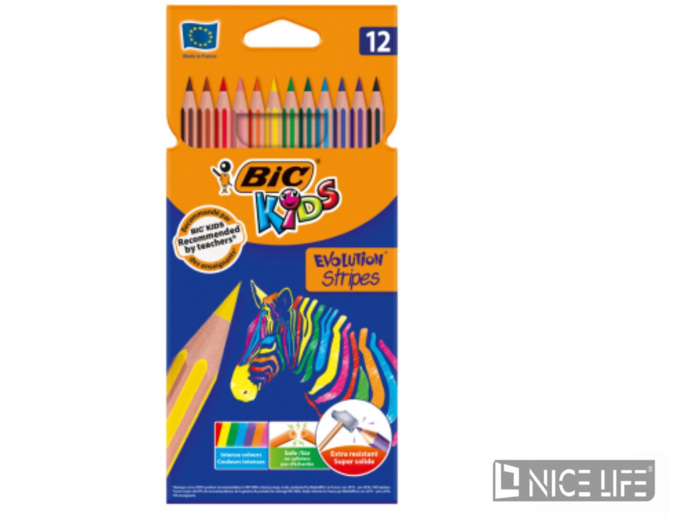 Kredki Bic Evolution Stripes 12Kol.