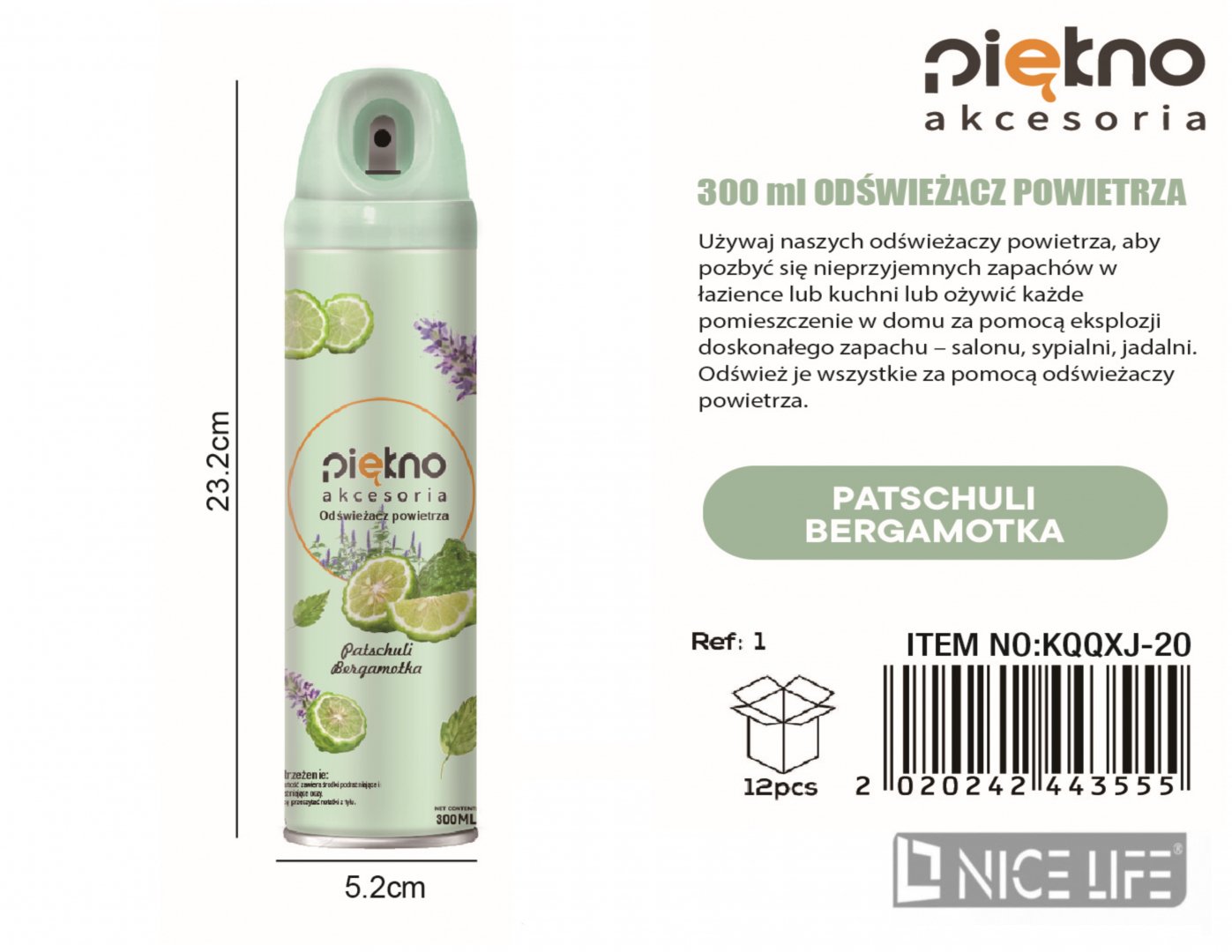 300ml Odświeżacz powietrza -Patschuli bergamotka