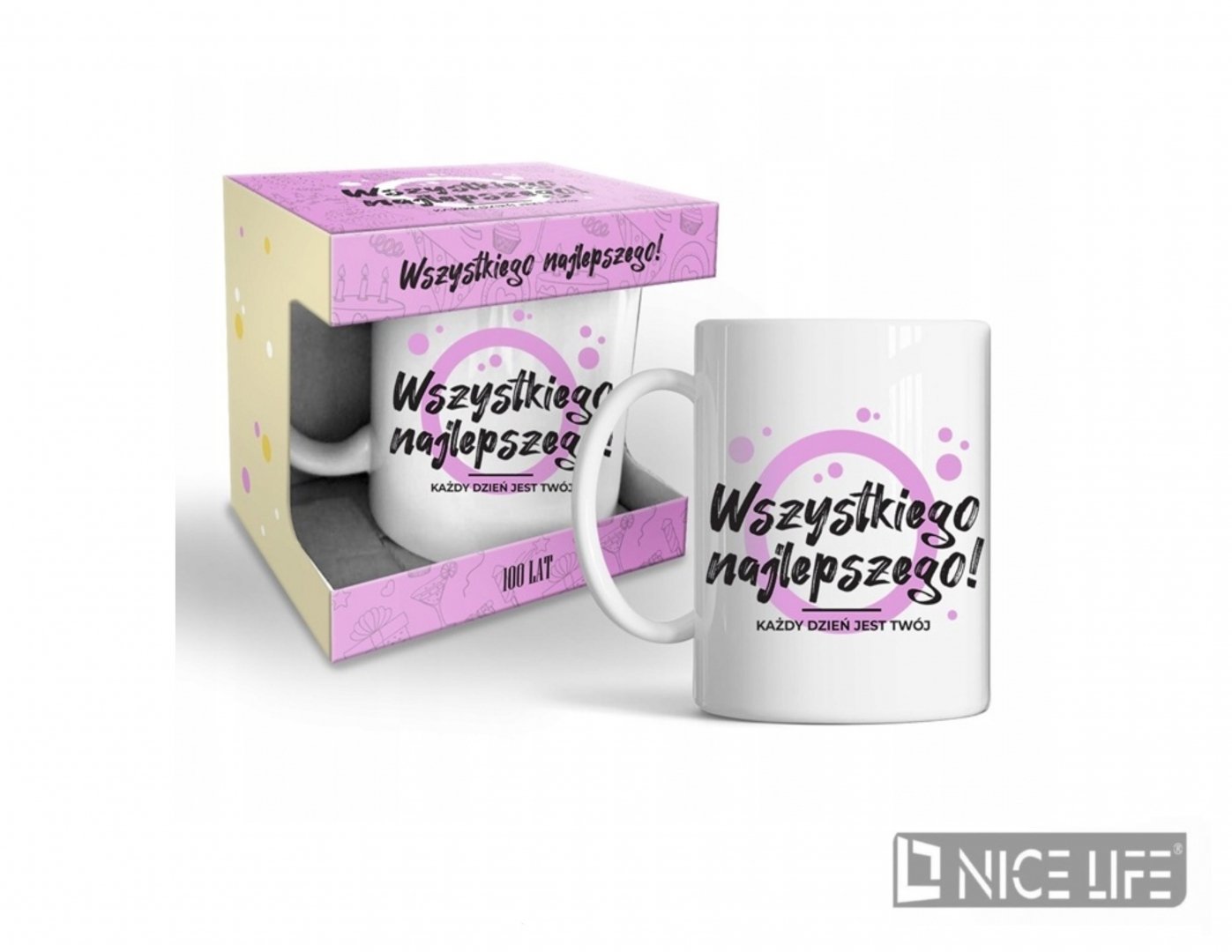 Happy day - Kubk 320 ml Pink - Wszystkiego Najlepszego
