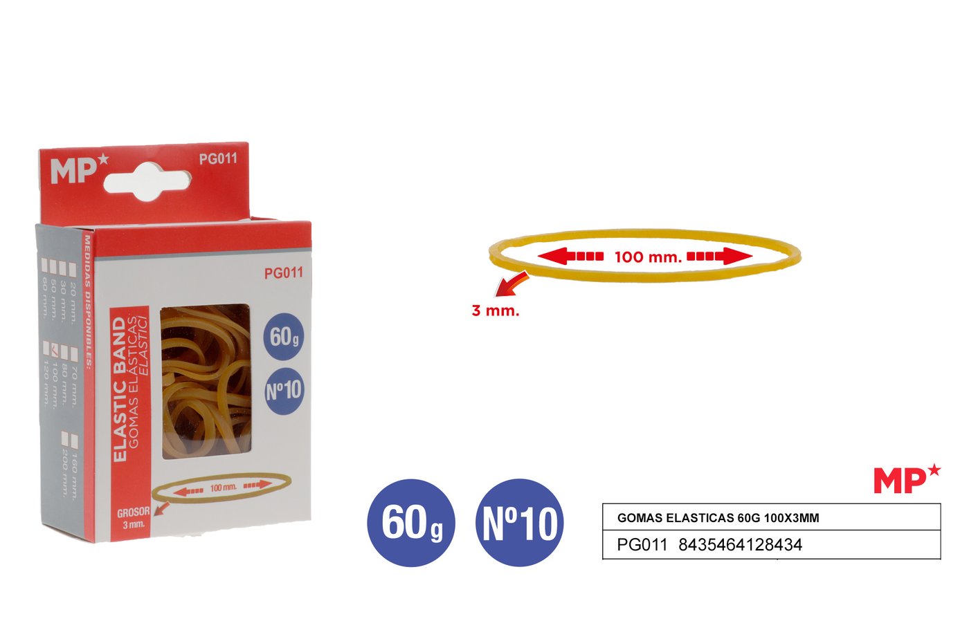 Gumki recepturki 60G 100X3MM MP
