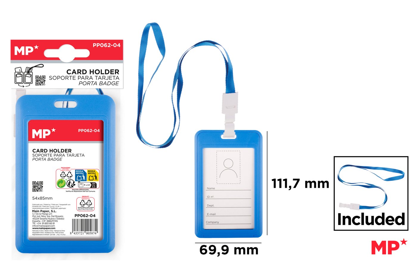 Identyfikator holder z taśmą
