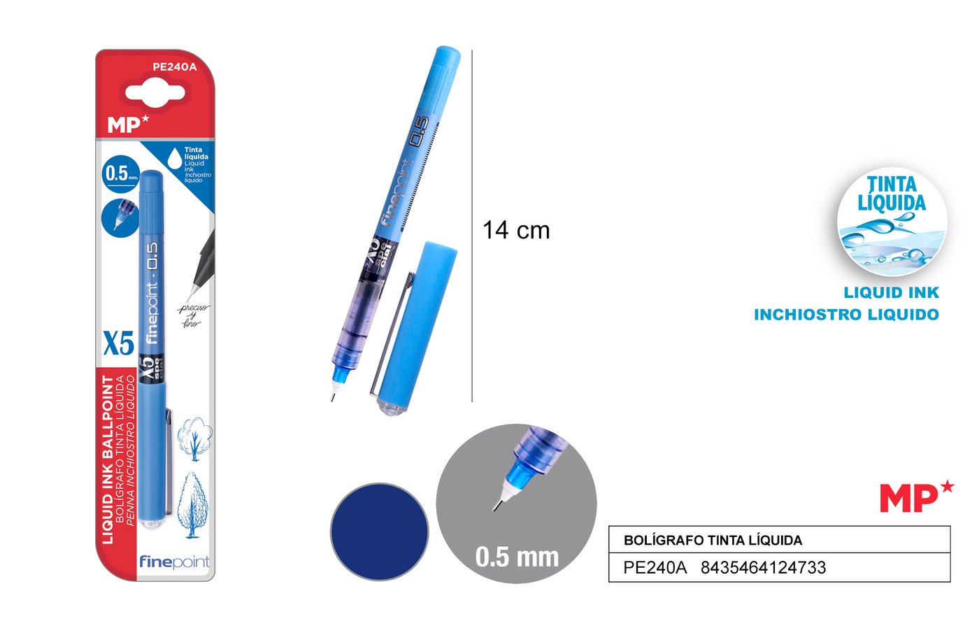 Cienkopis 0.5MM niebieski