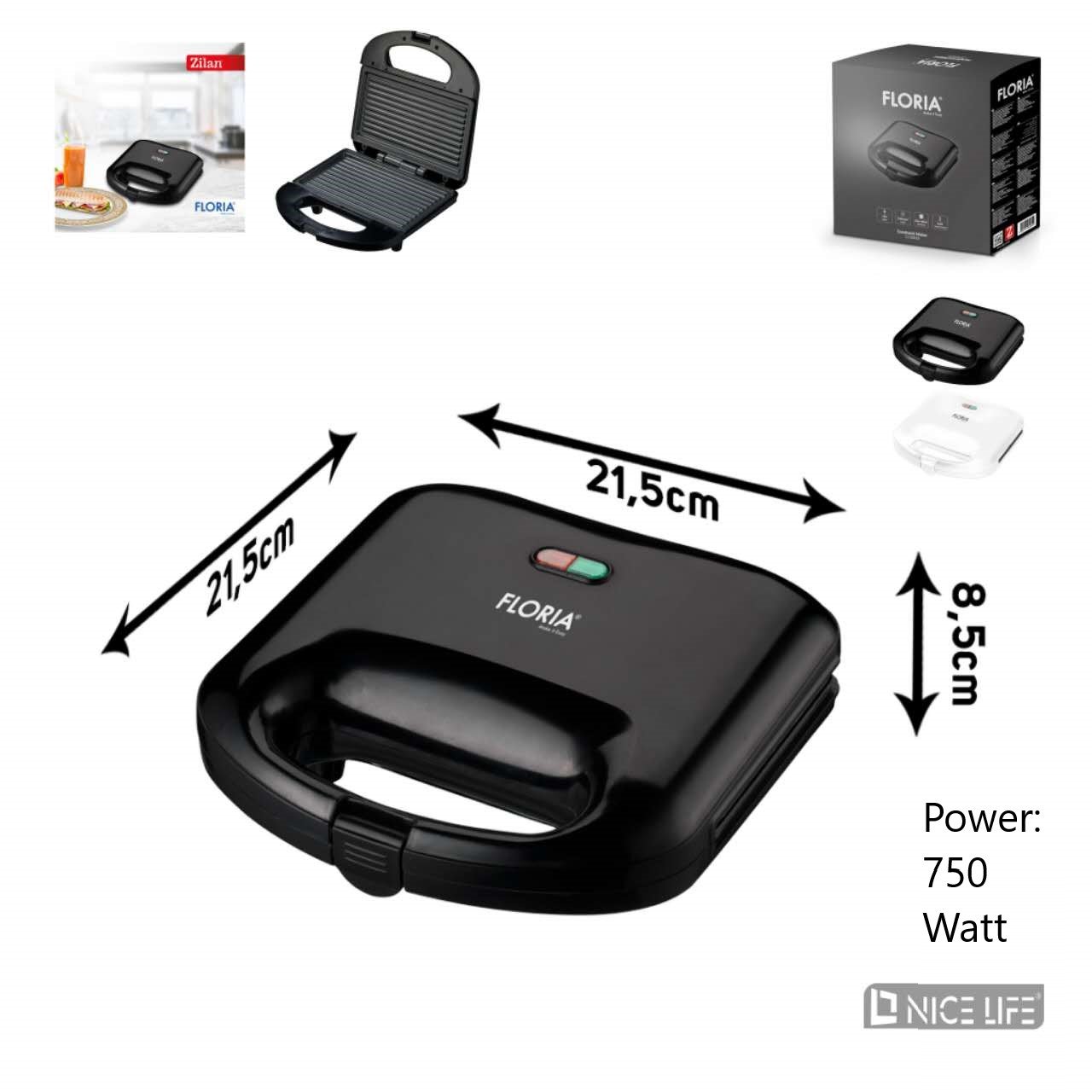 Sandwich maker czarny ZLN0829