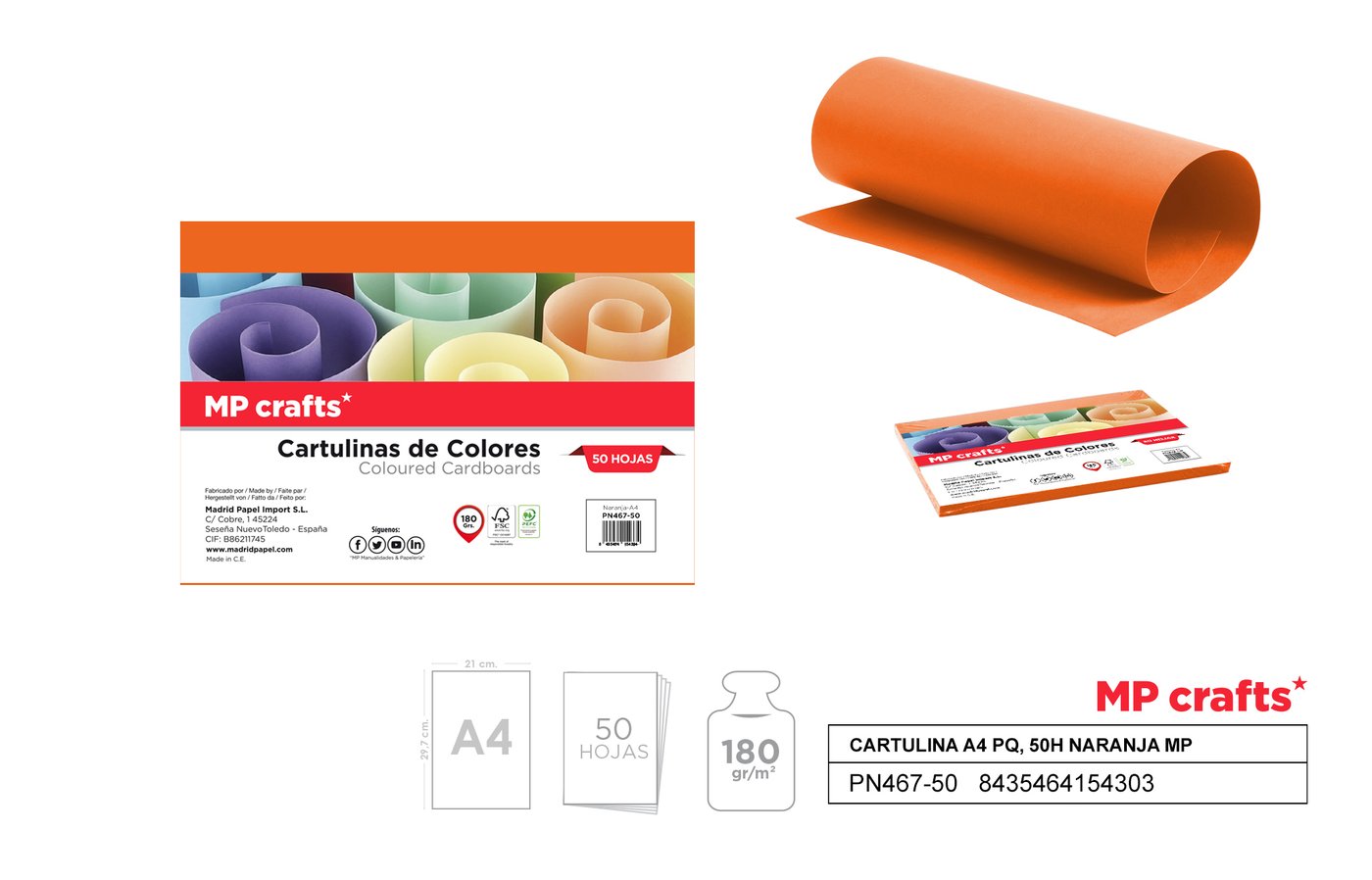 Papier techniczny pomarańczowy A4 50 ark.