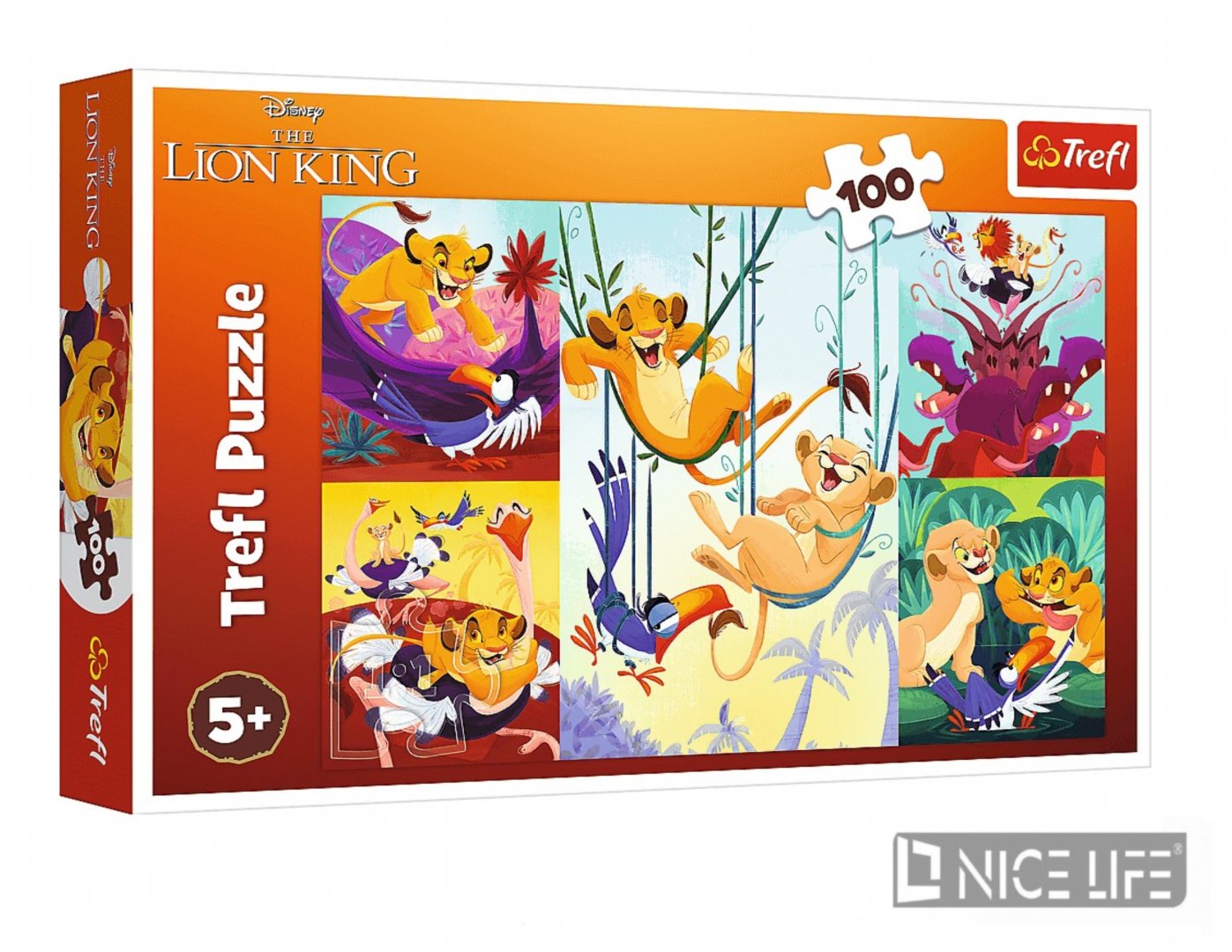 Puzzle 100 - Dzielny król lew