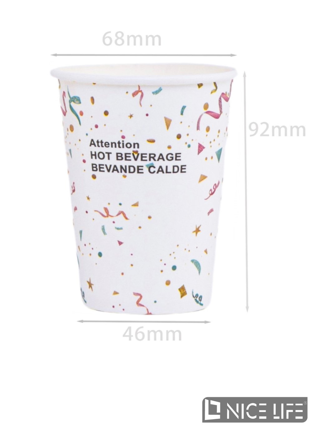 Kubeczki papierowe 210 ml (40 szt) - TĘCZA FESTIWAL