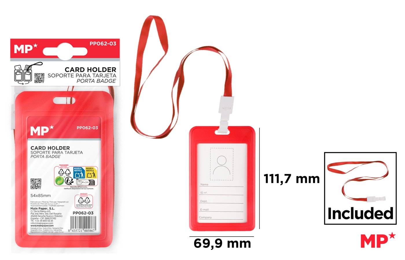 Identyfikator holder z taśmą
