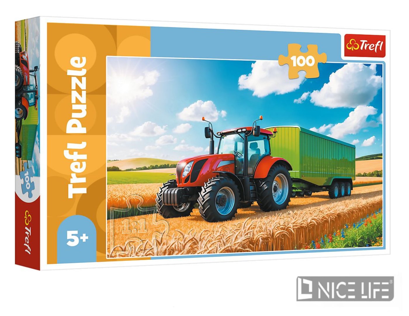 Puzzle - 100 - Maszyny rolnicze - traktor z przyczepą
