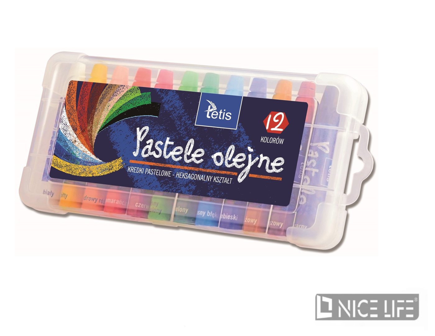 Pastele olejne heksagonalne 12kol.