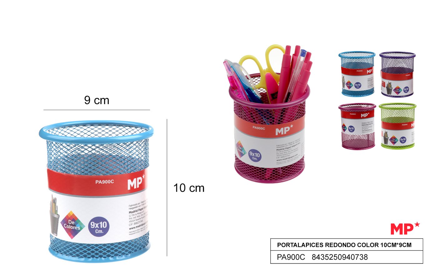 Stojak na długopis kolorowy 10CM x 9CM MP
