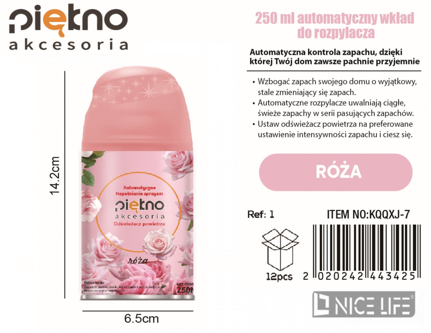 250ml automatyczny wklad do rozpylacza-Roza