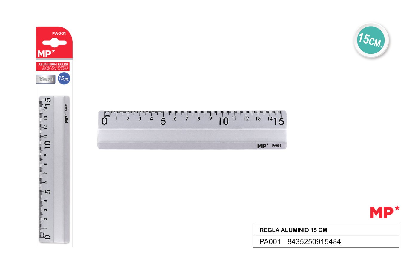 Linijka aluminiowa 15CM MP