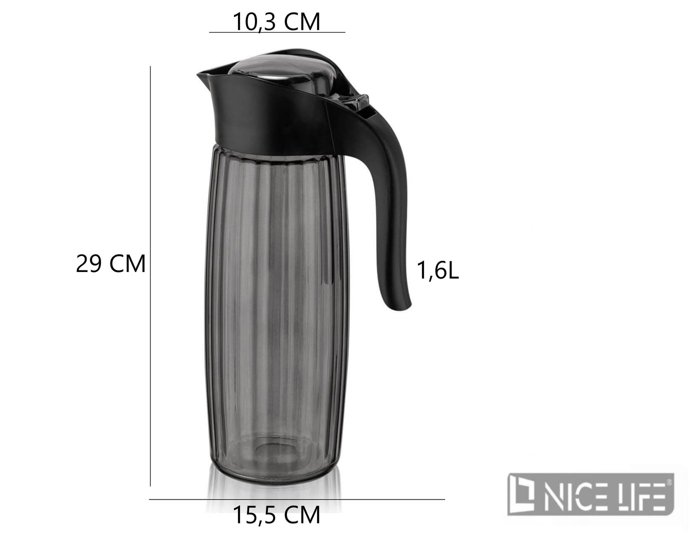 DZBANEK CZARNY 1,6L C-00309