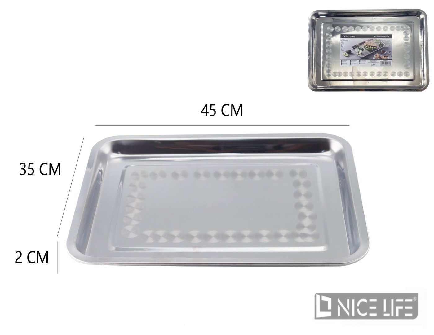 Taca metalowa 45*35*2cm