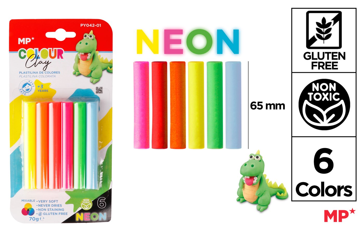Plastelina neonowe kolory