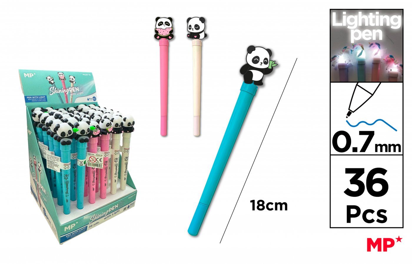 Długopis świecąca panda