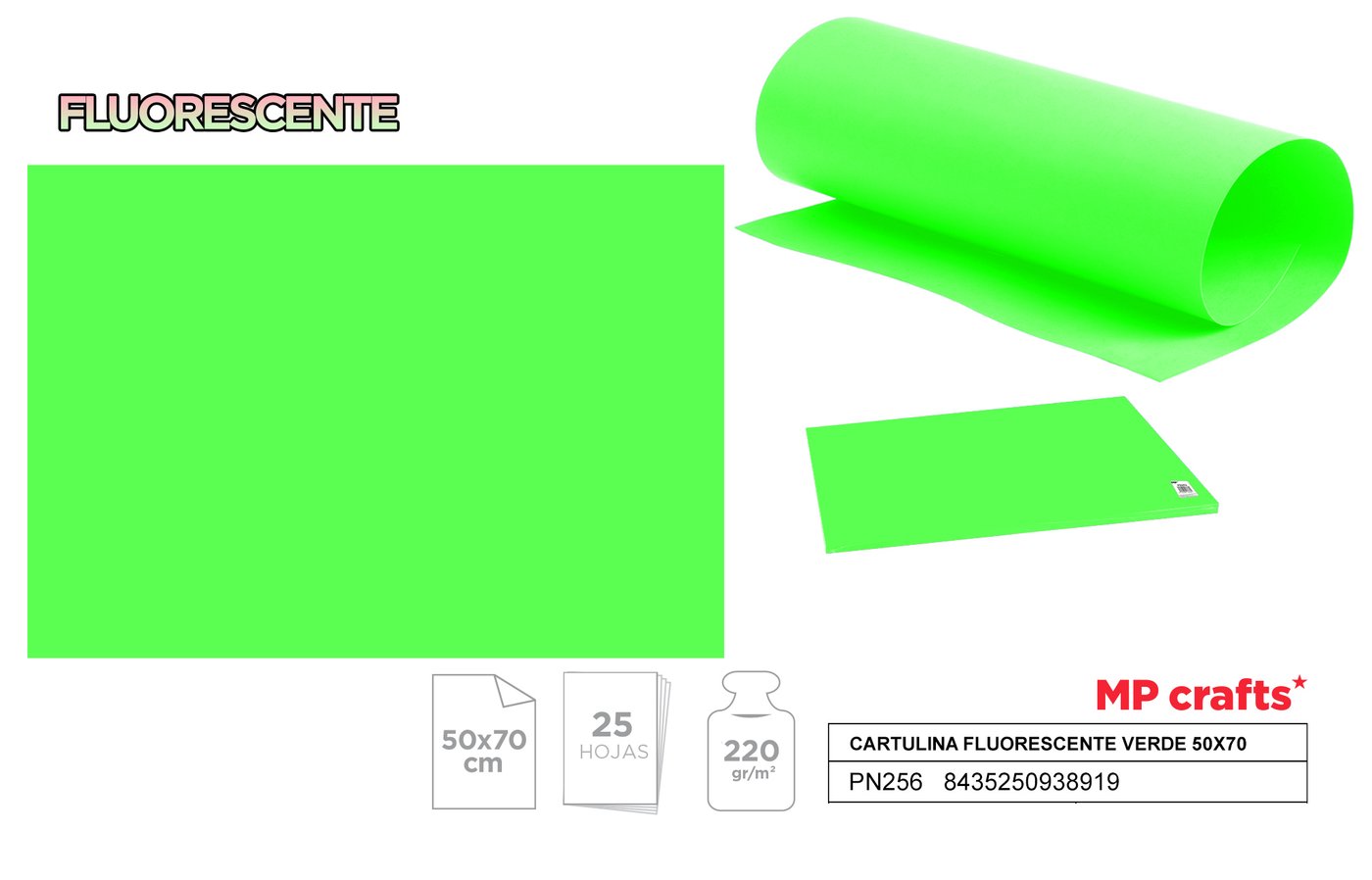 Papier techniczny fluorescencyjny zielony 50*70